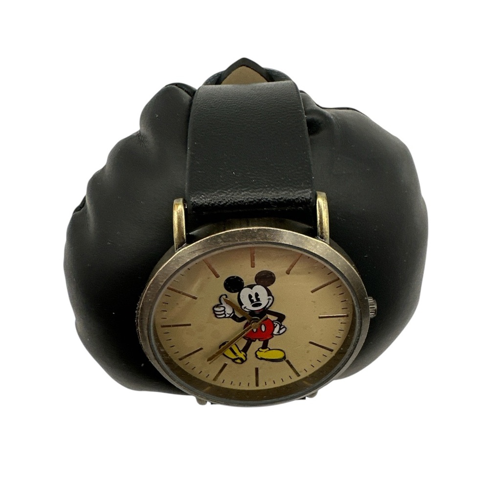 New in Box Unisex Gold Face Disney Mickey Mouse Thumbs Up Quartz WatchTimepiece - Picture 3 of 5